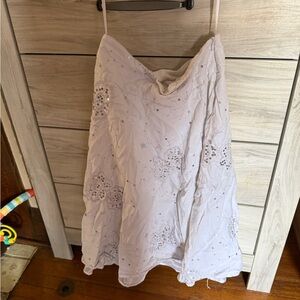 Carole Little White Linen Blend Skirt